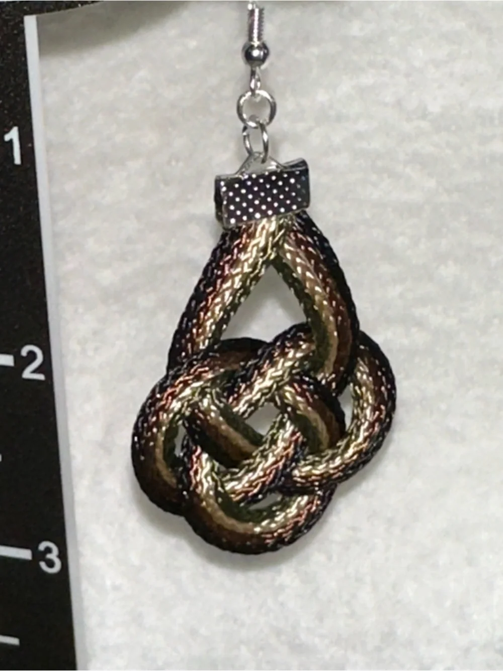 Tactical Elegance Handcrafted Camo Thread Earrings
